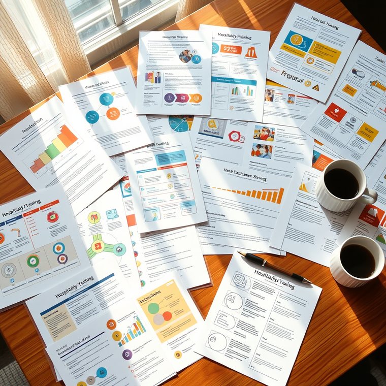 Training texts on a table